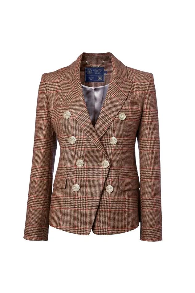 Women Knightsbridge Blazer Clarence Check Merlot Holland Cooper Tailoring