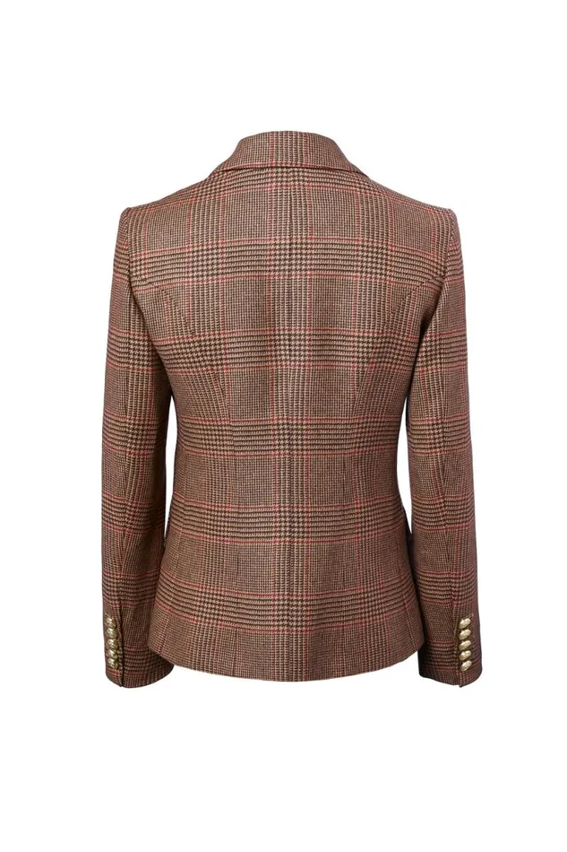 Women Knightsbridge Blazer Clarence Check Merlot Holland Cooper Tailoring