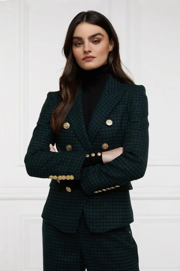 Women Knightsbridge Blazer Emerald Houndstooth Holland Cooper Tailoring