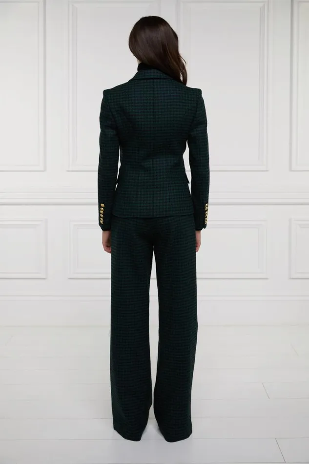 Women Knightsbridge Blazer Emerald Houndstooth Holland Cooper Tailoring Women Knightsbridge Blazer Emerald Houndstooth Holland Cooper Tailoring