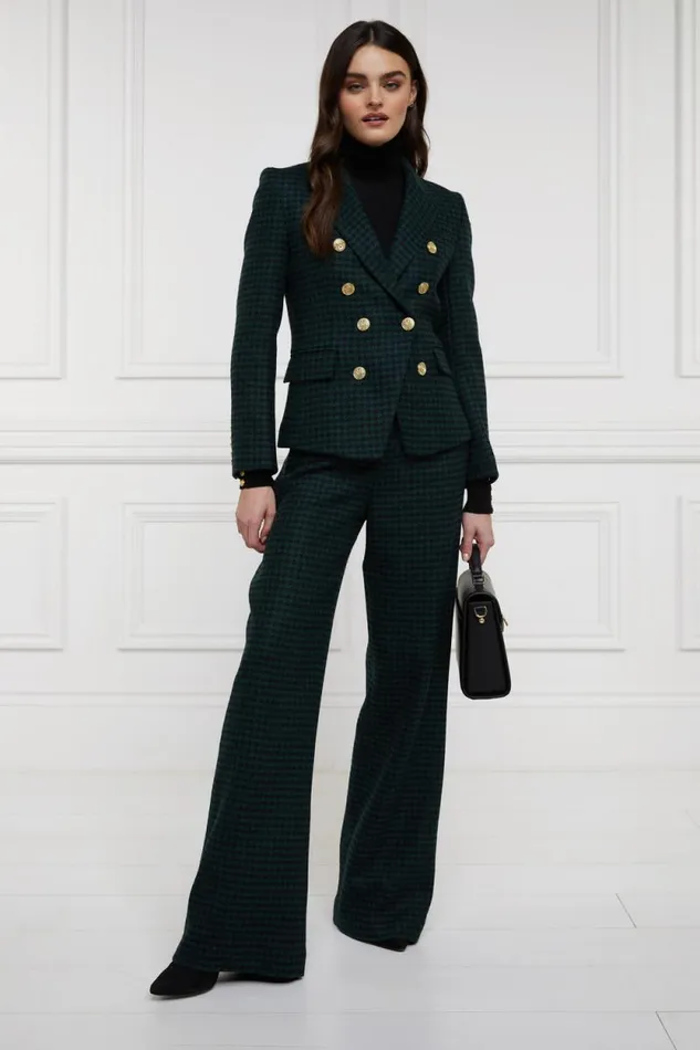 Women Knightsbridge Blazer Emerald Houndstooth Holland Cooper Tailoring Women Knightsbridge Blazer Emerald Houndstooth Holland Cooper Tailoring