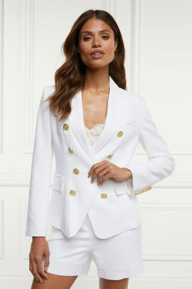 Women Knightsbridge Blazer Oyster Linen Holland Cooper Tailoring