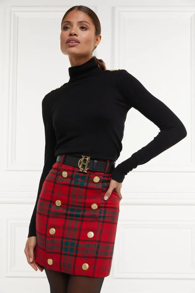 Women Knightsbridge Skirt Red Tartan Holland Cooper Tailoring
