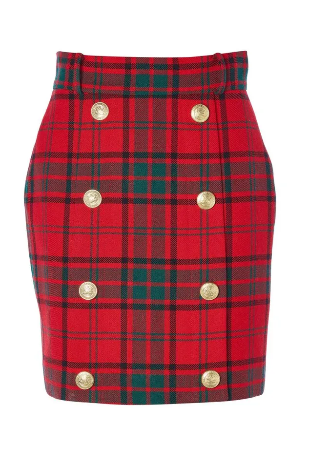 Women Knightsbridge Skirt Red Tartan Holland Cooper Tailoring