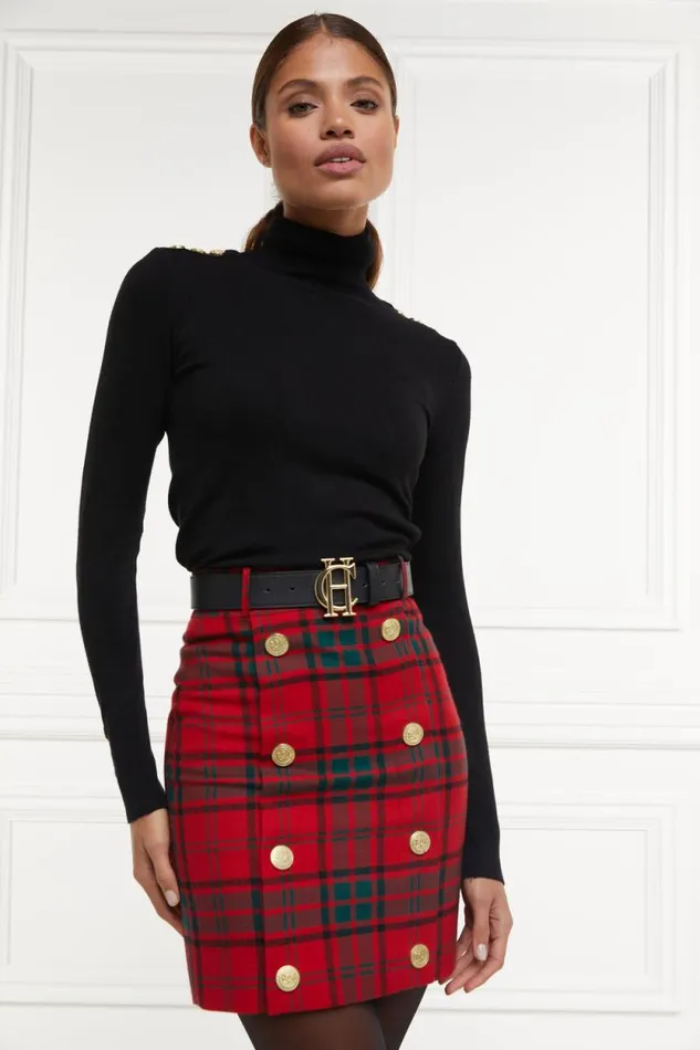 Women Knightsbridge Skirt Red Tartan Holland Cooper Tailoring