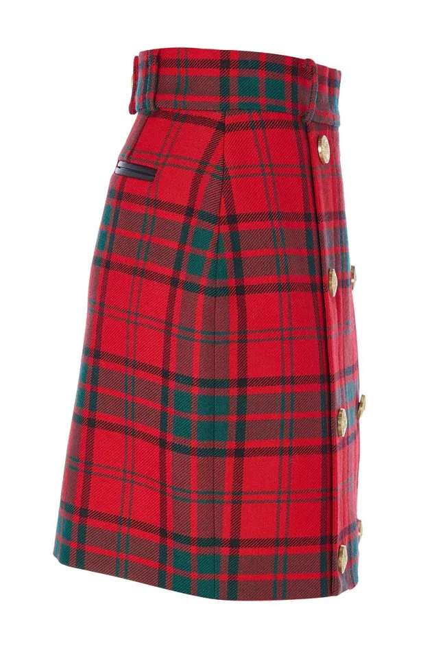 Women Knightsbridge Skirt Red Tartan Holland Cooper Tailoring