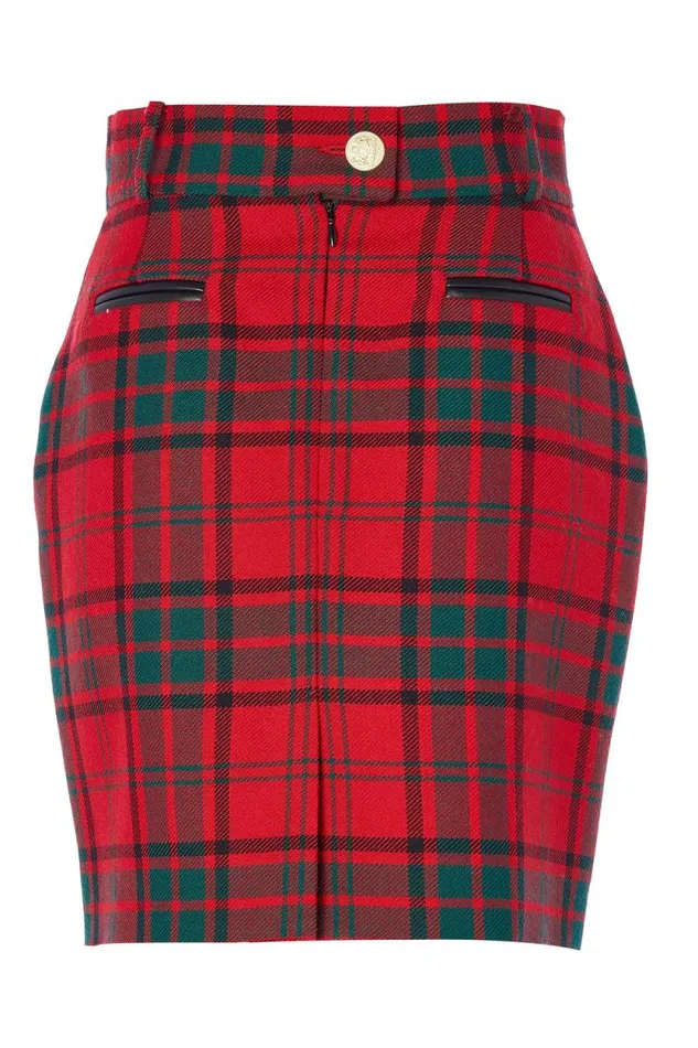 Women Knightsbridge Skirt Red Tartan Holland Cooper Tailoring