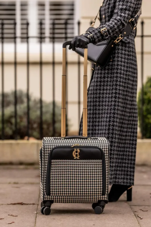 Women Knightsbridge Small Suitcase Ecru Houndstooth Holland Cooper Bags Women Knightsbridge Small Suitcase Ecru Houndstooth Holland Cooper Bags