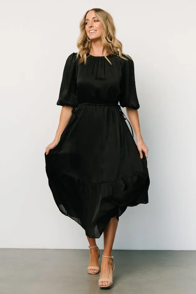 Women Lauretta Tie Waist Dress Black Baltic Born Bump Friendly