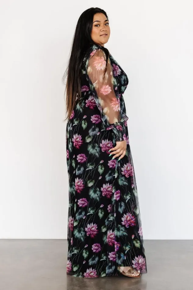 Women Layla Tulle Maxi Dress Black Multi Baltic Born Tulle Styles