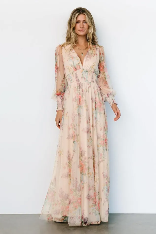 Women Layla Tulle Maxi Dress Romantic Floral Baltic Born Bump Friendly Women Layla Tulle Maxi Dress Romantic Floral Baltic Born Bump Friendly