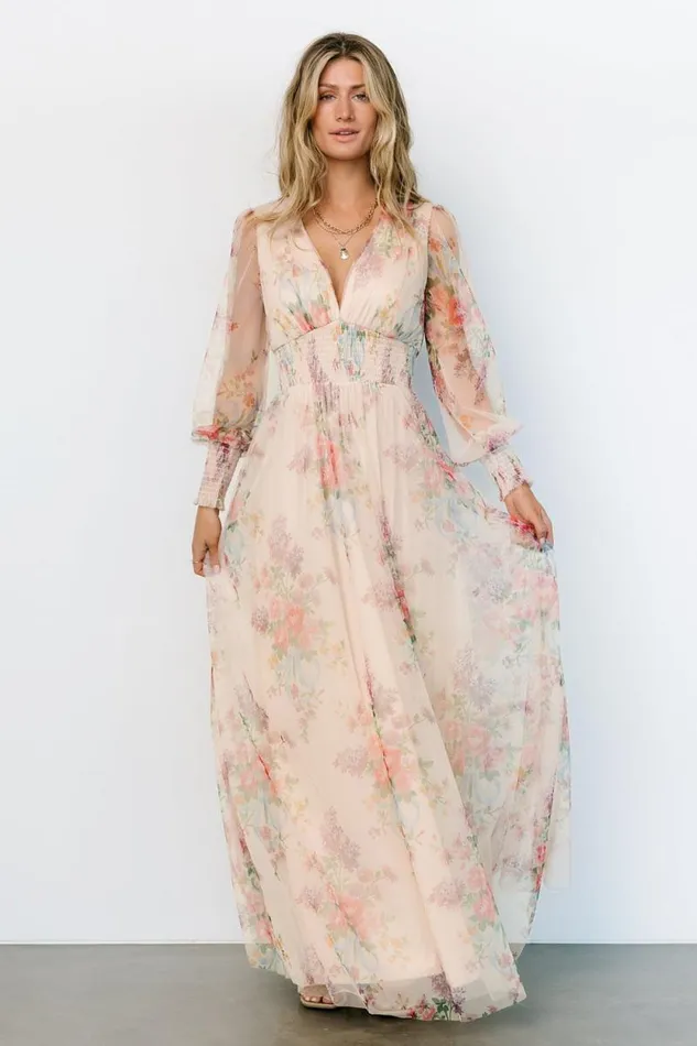 Women Layla Tulle Maxi Dress Romantic Floral Baltic Born Bump Friendly Women Layla Tulle Maxi Dress Romantic Floral Baltic Born Bump Friendly