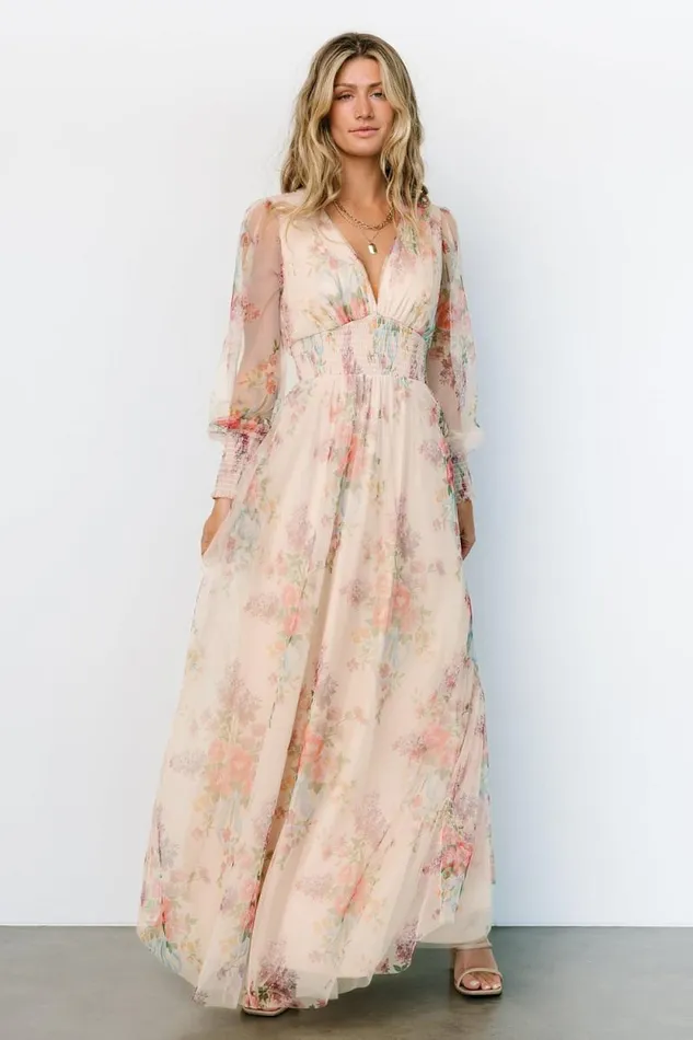 Women Layla Tulle Maxi Dress Romantic Floral Baltic Born Bump Friendly Women Layla Tulle Maxi Dress Romantic Floral Baltic Born Bump Friendly