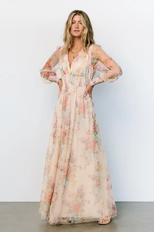 Women Layla Tulle Maxi Dress Romantic Floral Baltic Born Bump Friendly Women Layla Tulle Maxi Dress Romantic Floral Baltic Born Bump Friendly
