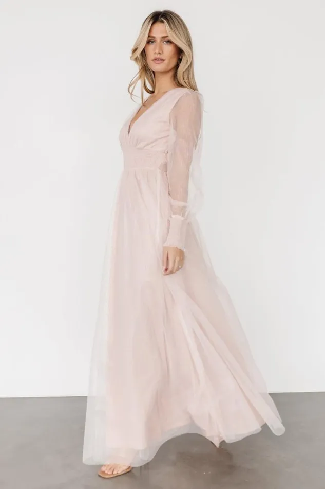 Women Layla Tulle Maxi Dress Shimmer Pink Baltic Born Tulle Styles Women Layla Tulle Maxi Dress Shimmer Pink Baltic Born Tulle Styles