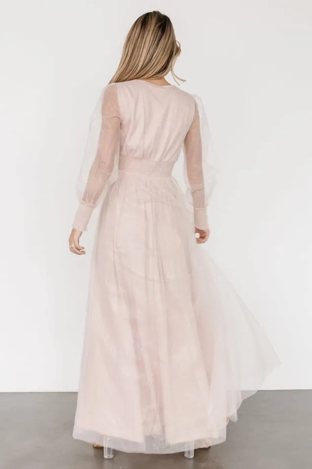 Women Layla Tulle Maxi Dress Shimmer Pink Baltic Born Tulle Styles Women Layla Tulle Maxi Dress Shimmer Pink Baltic Born Tulle Styles
