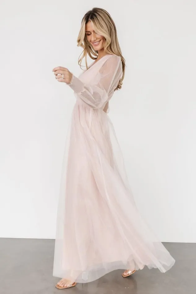Women Layla Tulle Maxi Dress Shimmer Pink Baltic Born Tulle Styles Women Layla Tulle Maxi Dress Shimmer Pink Baltic Born Tulle Styles