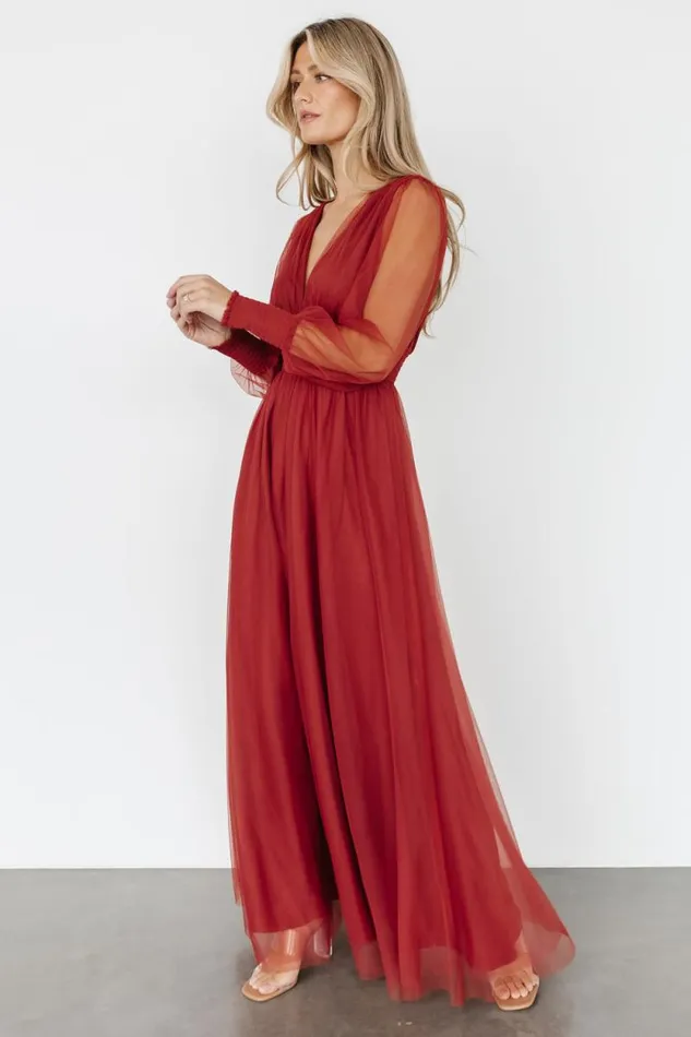 Women Layla Tulle Maxi Dress Terracotta Baltic Born Maxi Dresses