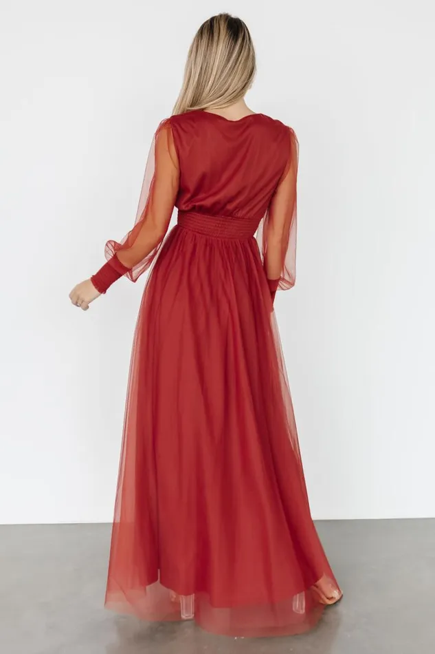 Women Layla Tulle Maxi Dress Terracotta Baltic Born Maxi Dresses