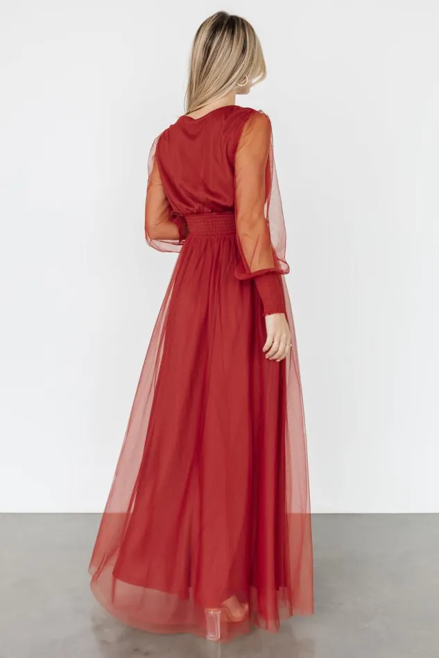 Women Layla Tulle Maxi Dress Terracotta Baltic Born Maxi Dresses