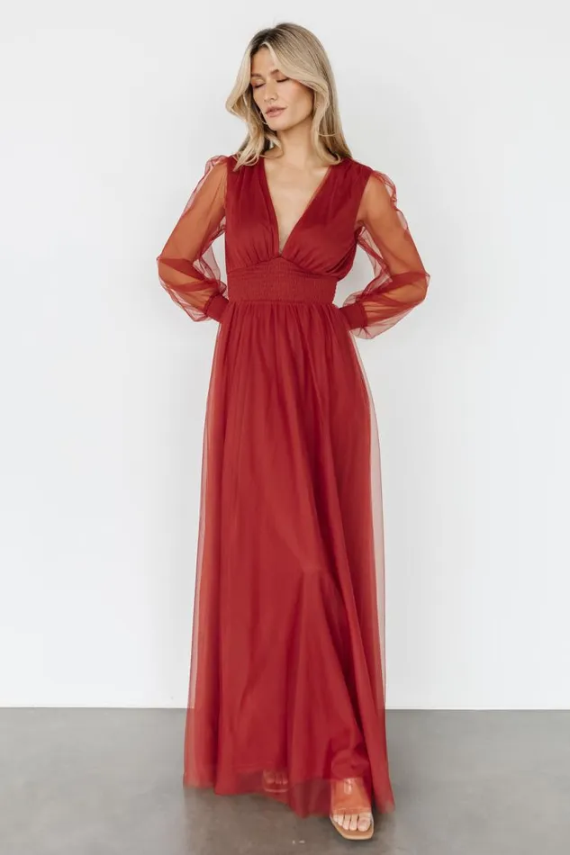 Women Layla Tulle Maxi Dress Terracotta Baltic Born Maxi Dresses