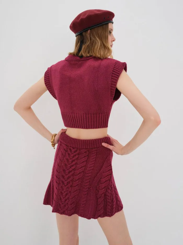 Women Layton Cropped Vest Red For Love and Lemons Tops