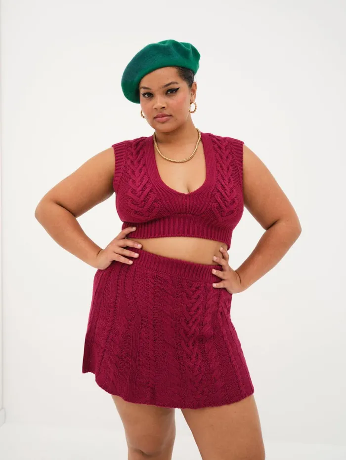 Women Layton Cropped Vest Red For Love and Lemons Tops