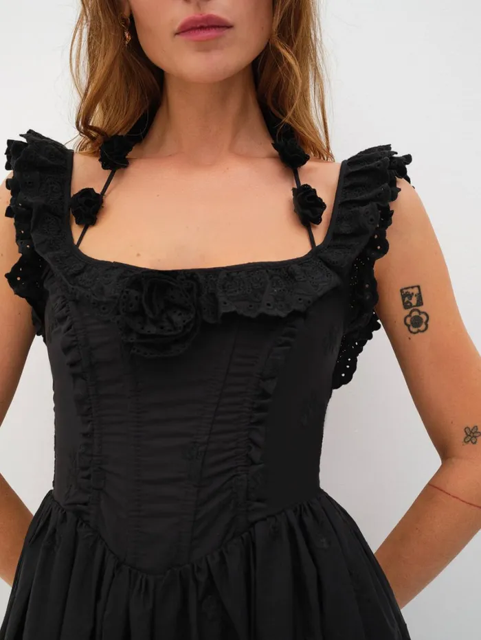 Women Lindsey Midi Dress Black For Love and Lemons Dresses Women Lindsey Midi Dress Black For Love and Lemons Dresses