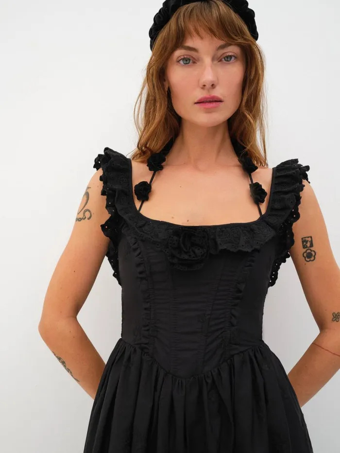 Women Lindsey Midi Dress Black For Love and Lemons Dresses Women Lindsey Midi Dress Black For Love and Lemons Dresses