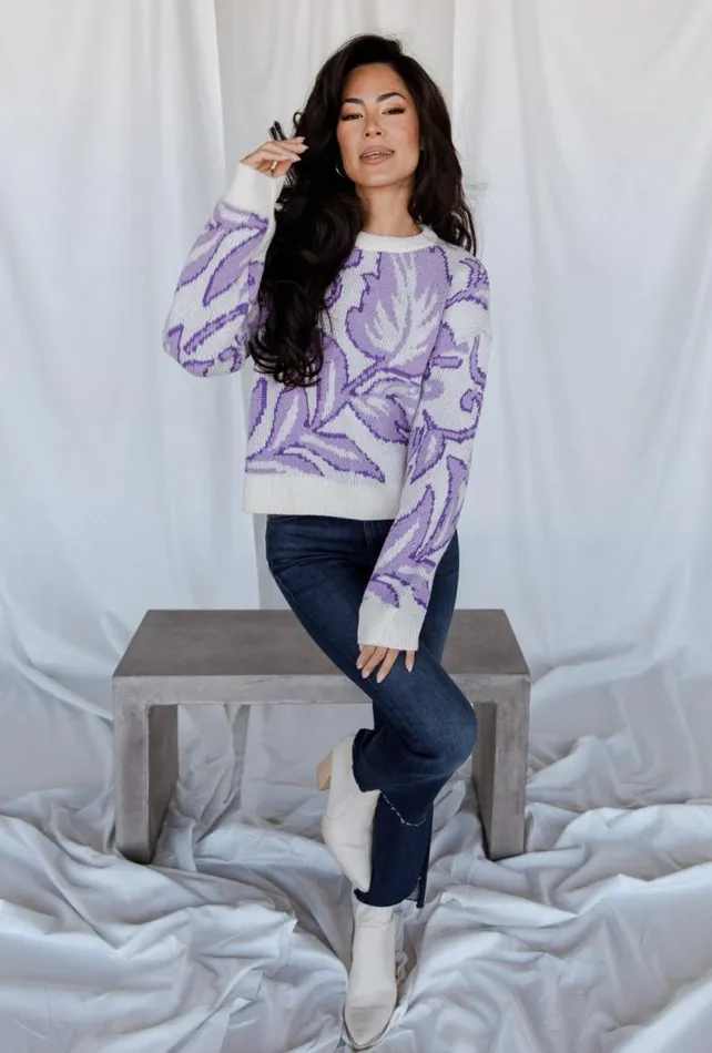 Women Livy Knit Sweater Lilac Print Baltic Born Sweaters