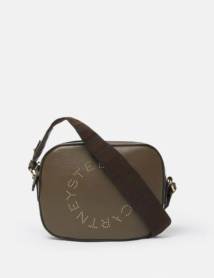 Women Logo Camera Crossbody Bag Chocolate Brown Stella McCartney Logo Bag