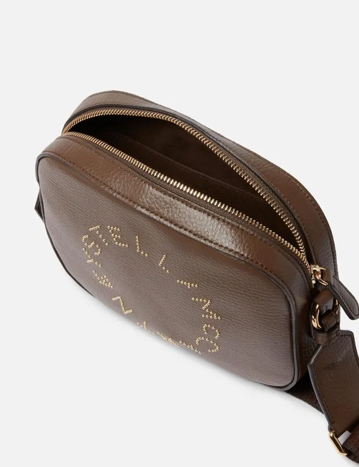 Women Logo Camera Crossbody Bag Chocolate Brown Stella McCartney Logo Bag Women Logo Camera Crossbody Bag Chocolate Brown Stella McCartney Logo Bag