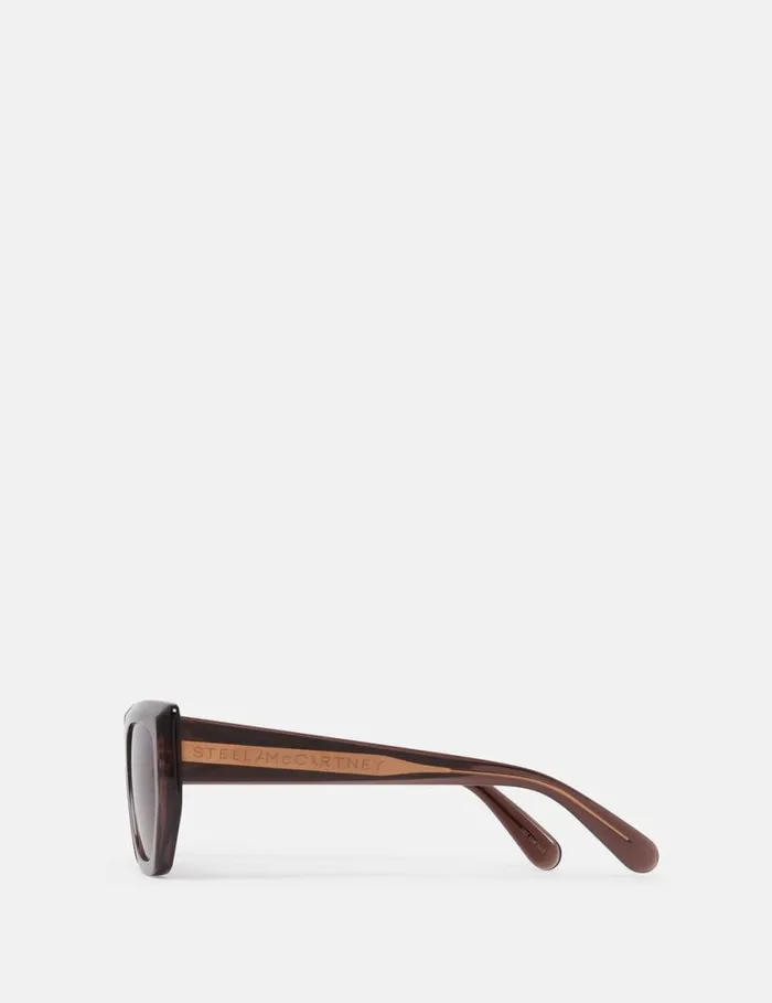 Women Logo CatEye Sunglasses Glossy Dark Chocolate And Gold Stella McCartney Sunglasses Women Logo CatEye Sunglasses Glossy Dark Chocolate And Gold Stella McCartney Sunglasses