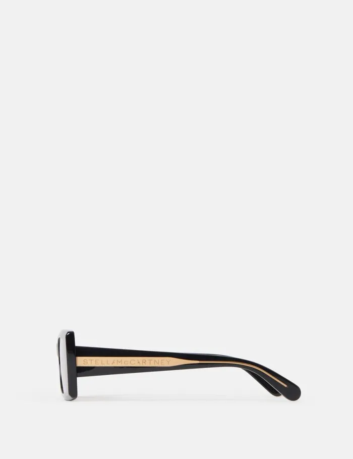 Women LogoEngraved Rectangular Sunglasses Black Stella McCartney Sunglasses Women LogoEngraved Rectangular Sunglasses Black Stella McCartney Sunglasses