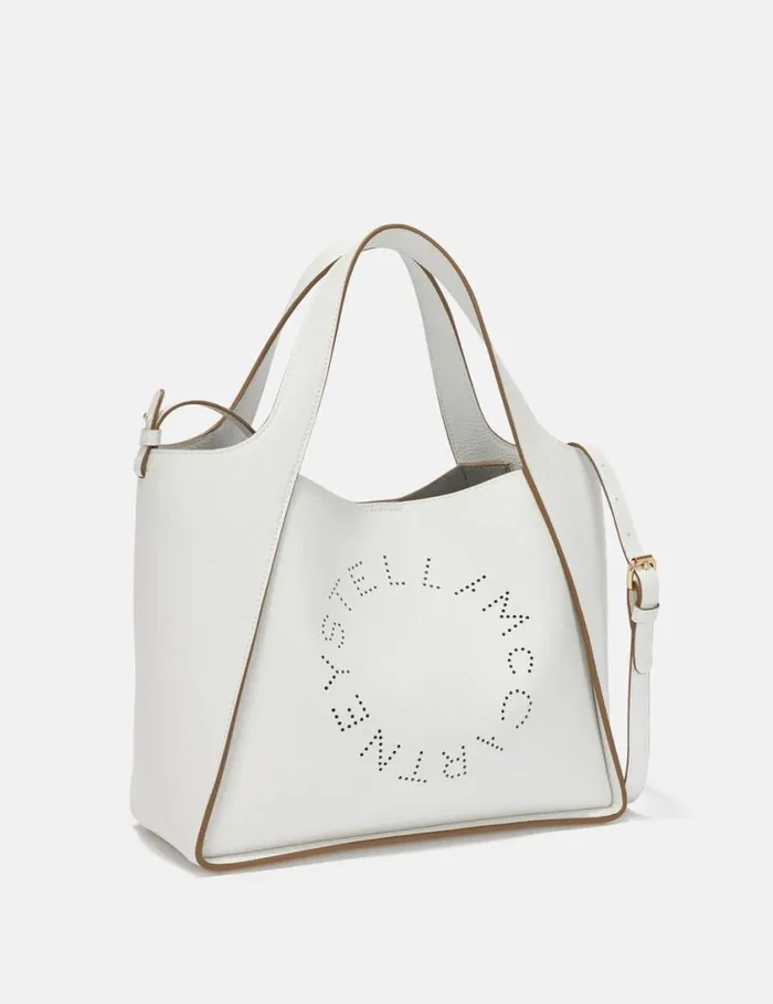 Women Logo Grainy Alter Mat Crossbody Bag Pure White Stella McCartney TopHandle Bags Women Logo Grainy Alter Mat Crossbody Bag Pure White Stella McCartney TopHandle Bags