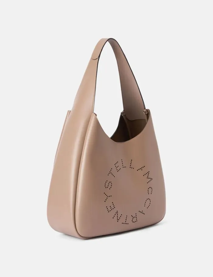 Women Logo Slouchy Hobo Tote Bag Taupe Brown Stella McCartney Tote Bags Women Logo Slouchy Hobo Tote Bag Taupe Brown Stella McCartney Tote Bags