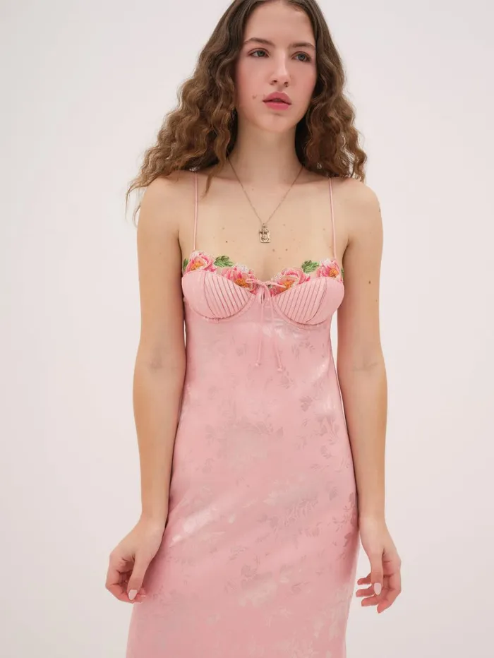 Women Lola Midi Slip Dress Pink For Love and Lemons Dresses Women Lola Midi Slip Dress Pink For Love and Lemons Dresses
