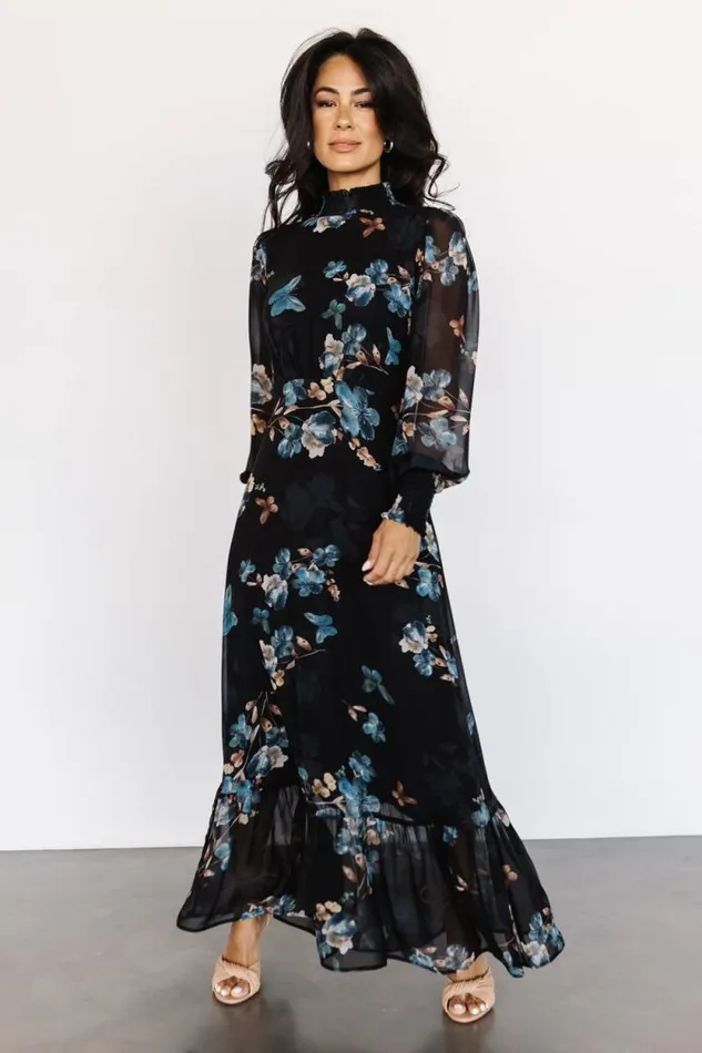 Women Luciana Maxi Dress Black Blue Baltic Born Maxi Dresses