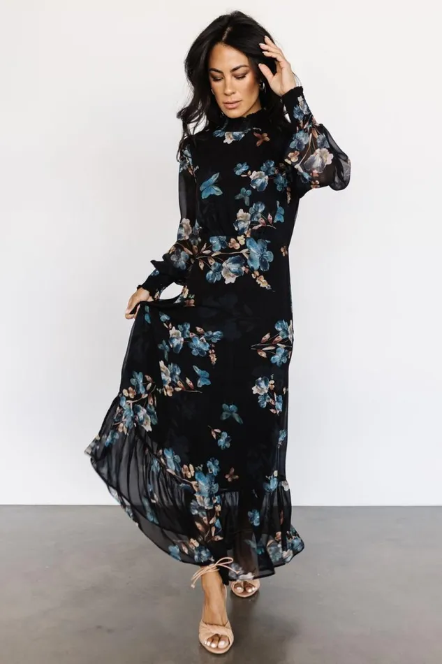 Women Luciana Maxi Dress Black Blue Baltic Born Maxi Dresses Women Luciana Maxi Dress Black Blue Baltic Born Maxi Dresses