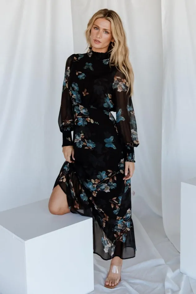 Women Luciana Maxi Dress Black Blue Baltic Born Maxi Dresses Women Luciana Maxi Dress Black Blue Baltic Born Maxi Dresses