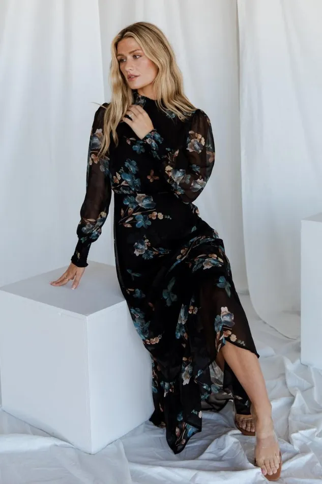 Women Luciana Maxi Dress Black Blue Baltic Born Maxi Dresses Women Luciana Maxi Dress Black Blue Baltic Born Maxi Dresses