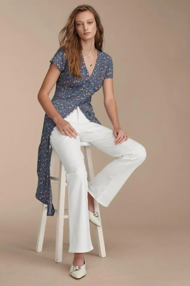 Women Lucky Brand Dresses Printed Button Front Midi Dress Indigo Multi