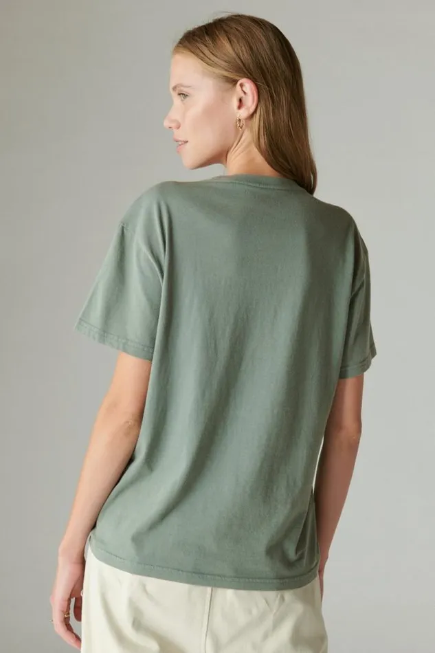 Women Lucky Brand Graphic Tees Sagittarius Boyfriend Tee Laurel Wreath