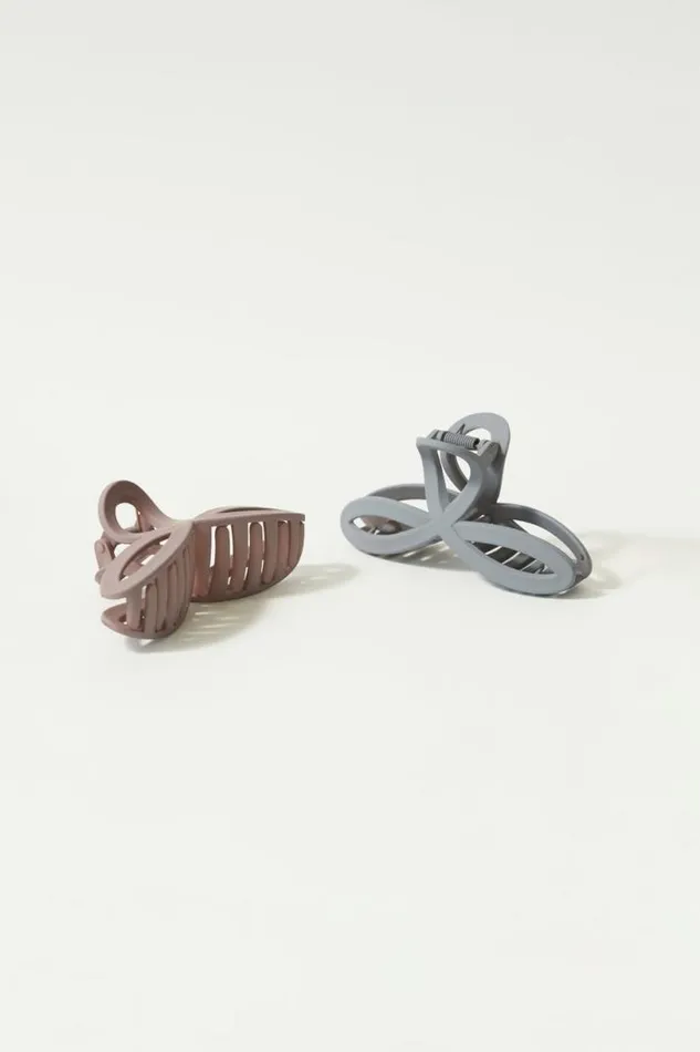 Women Lucky Brand Hair Accessories Double Loop Claw Clip Set Multi