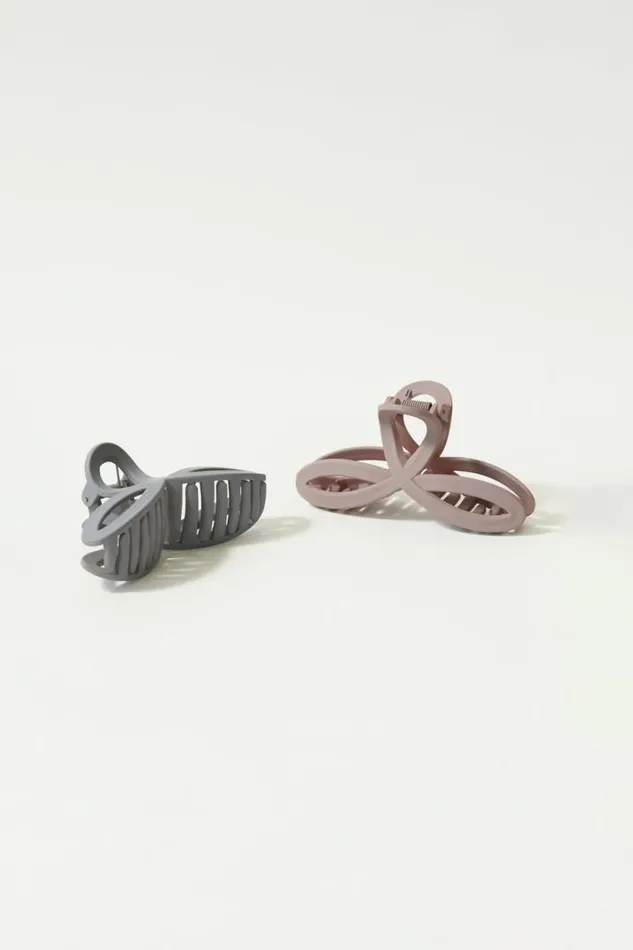 Women Lucky Brand Hair Accessories Double Loop Claw Clip Set Multi