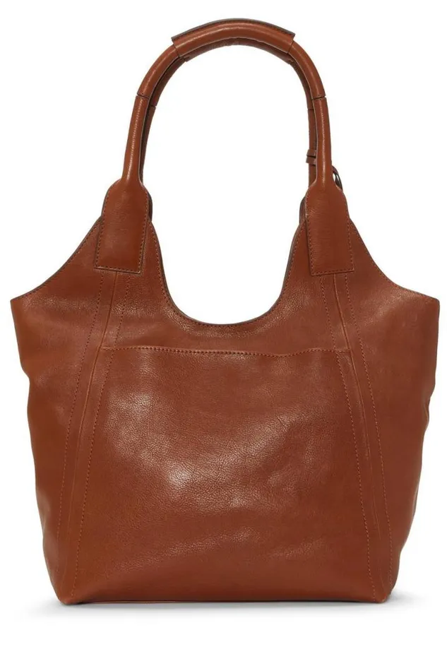 Women Lucky Brand Handbags Love Beaded Leather Tote Dark Brown