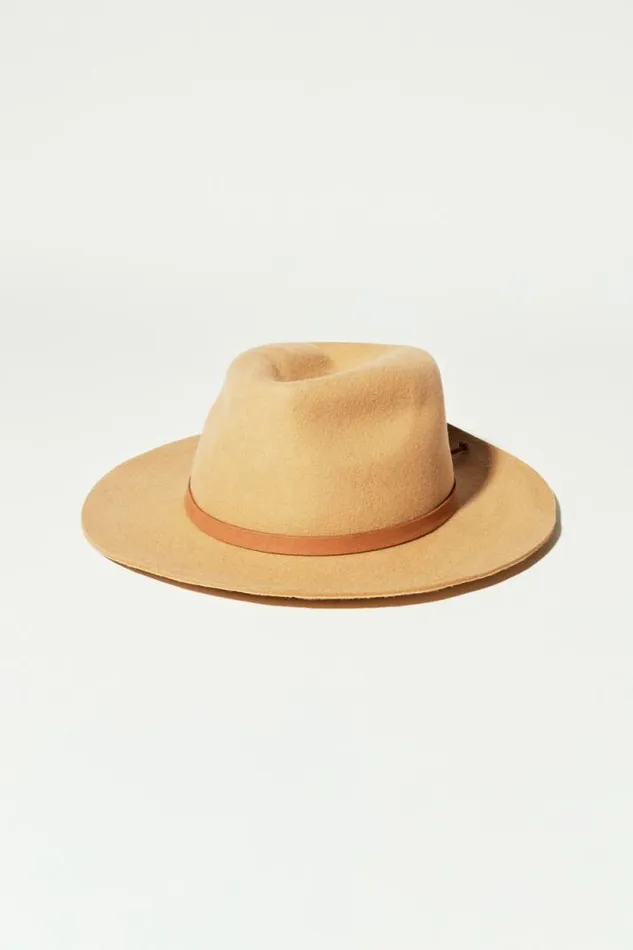 Women Lucky Brand Hats Wool Leather Tie Fedora Khaki Sand Women Lucky Brand Hats Wool Leather Tie Fedora Khaki Sand