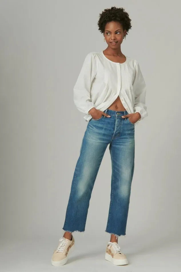Women Lucky Brand Jeans 90s Loose Crop Golden Valley