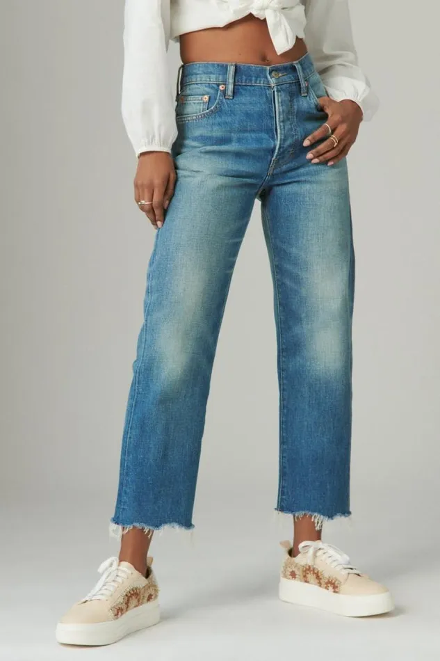 Women Lucky Brand Jeans 90s Loose Crop Golden Valley