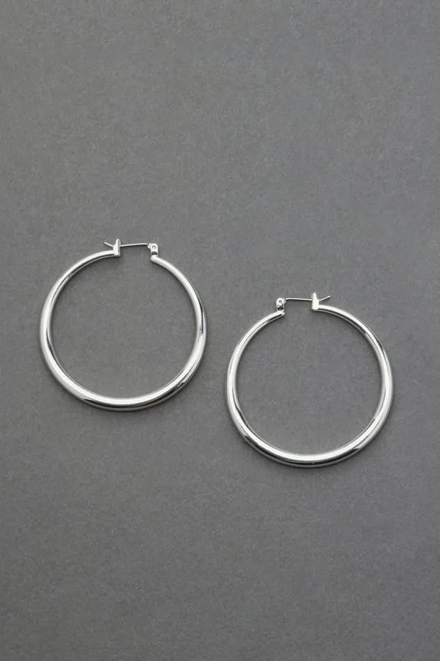 Women Lucky Brand Jewelry Hoop Earring Silver